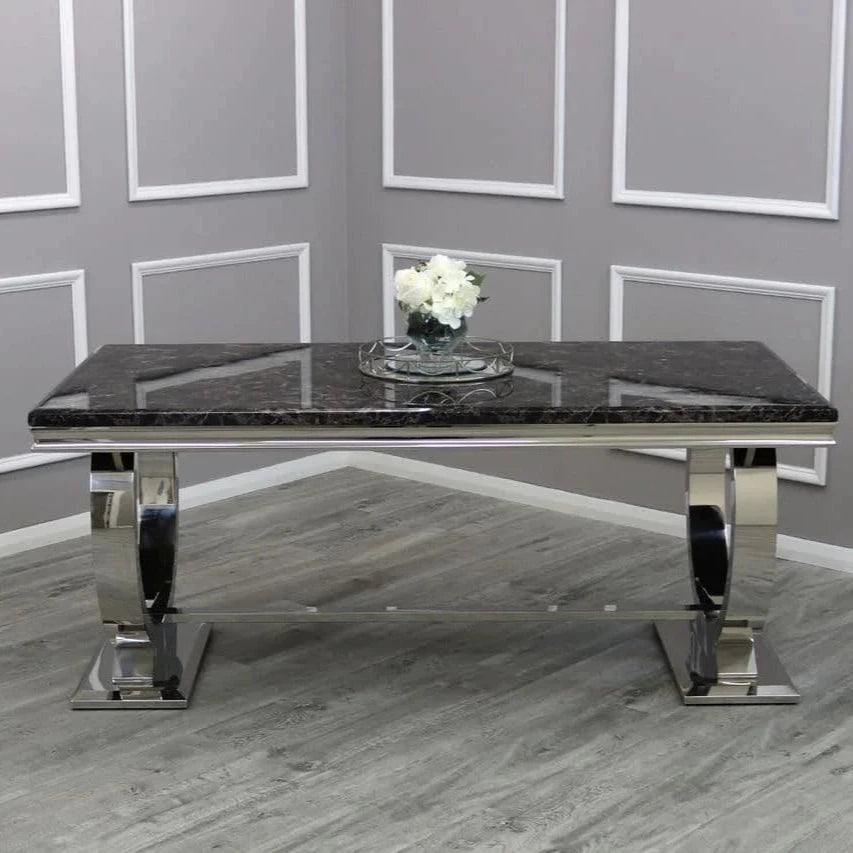 Arriana 1.5 Dining Table in Black Marble