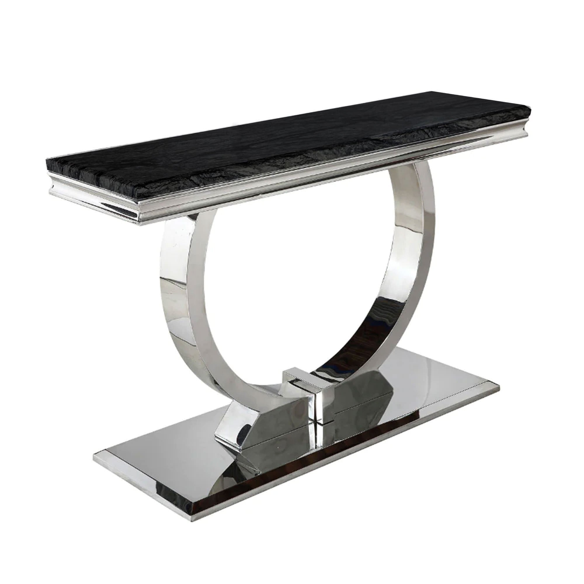 Arriana Console Table in Black Marble - 140CM