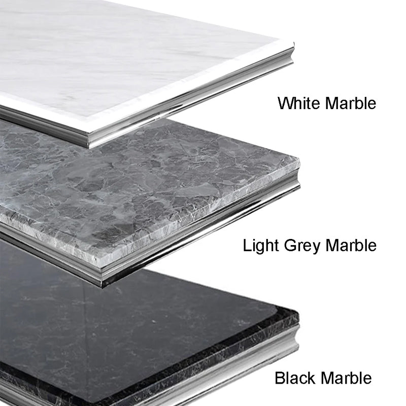 Dining Table Marble Top available in 3 different colours, White Marble, Light Grey Marble and Black Marble