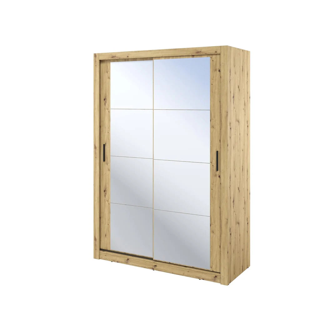 Arti 18 Mirrored Wardrobe With 2 Sliding Doors In Oak Artisan