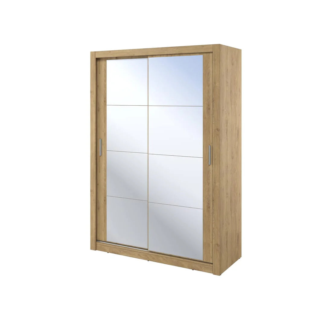 Arti 18 Mirrored Wardrobe With 2 Sliding Doors In Oak Shetland