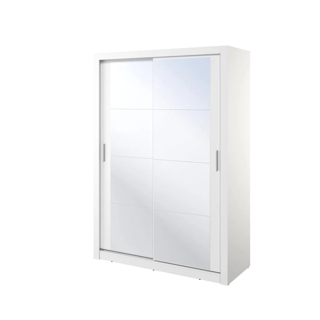 Arti 18 Mirrored Wardrobe With 2 Sliding Doors In White