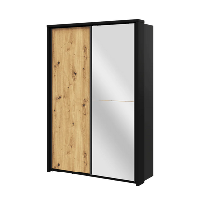 Arti AR-21 Wooden Wardrobe With 2 Sliding Doors In Oak Artisan and Black Matt