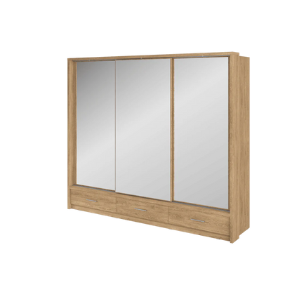 Arti 23 Wardrobe With 3 Sliding Doors In Oak Shetland With LED