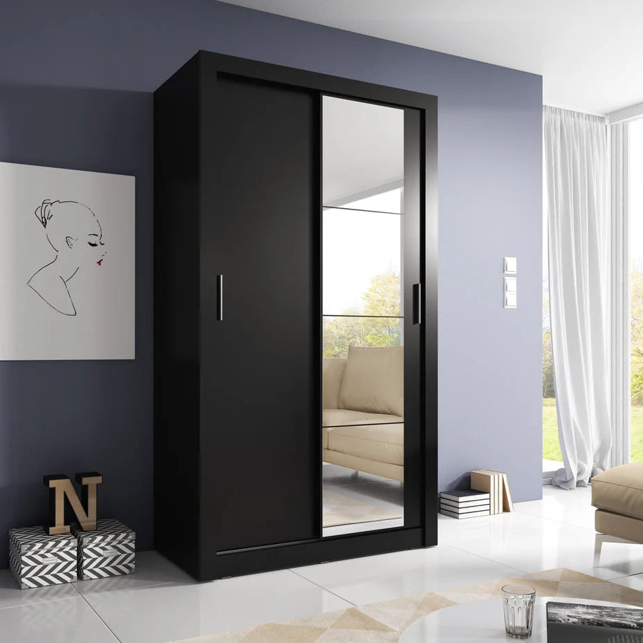 Arti 6 Wardrobe With 2 Sliding Doors In Black Matt