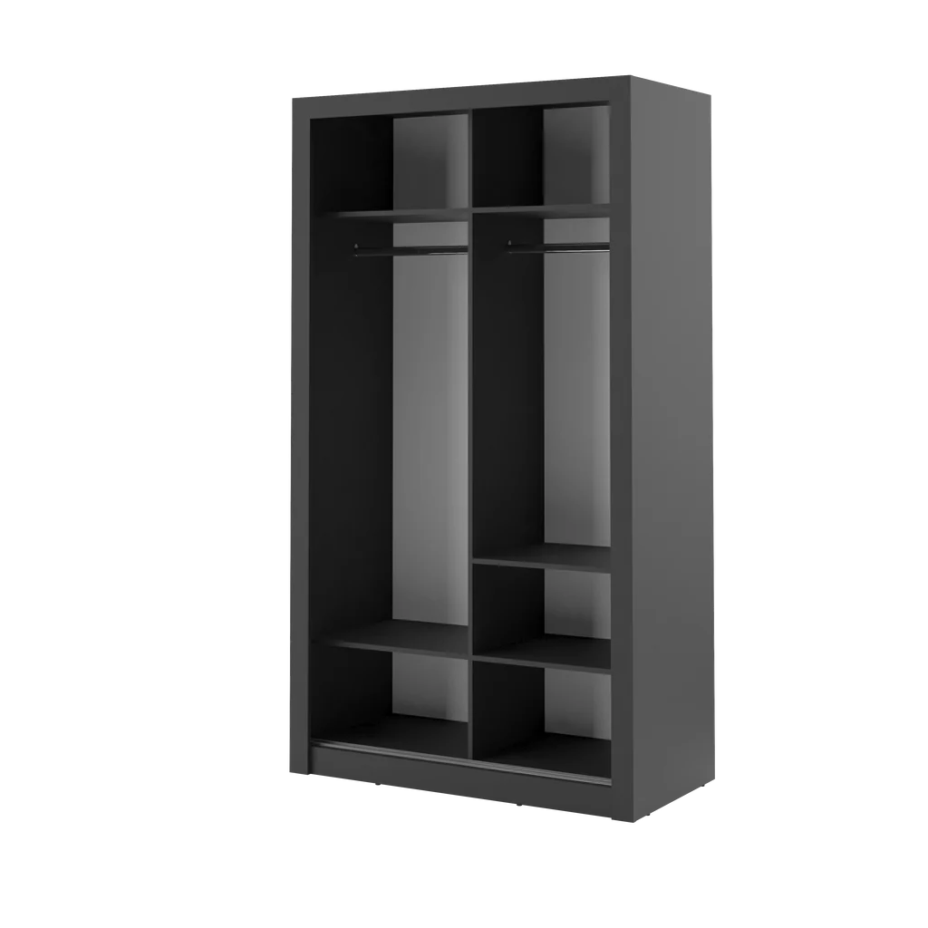 Arti 6 Wardrobe With 2 Sliding Doors In Black Matt