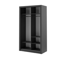 Arti 6 Wardrobe With 2 Sliding Doors In Black Matt