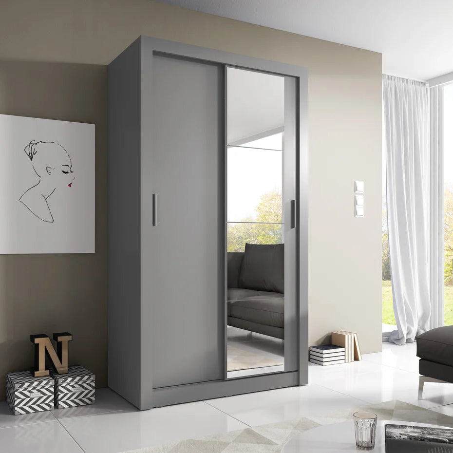 Arti 6 Wardrobe With 2 Sliding Doors In Grey Matt