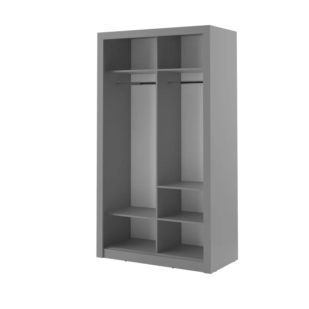 Arti 6 Wardrobe With 2 Sliding Doors In Grey Matt