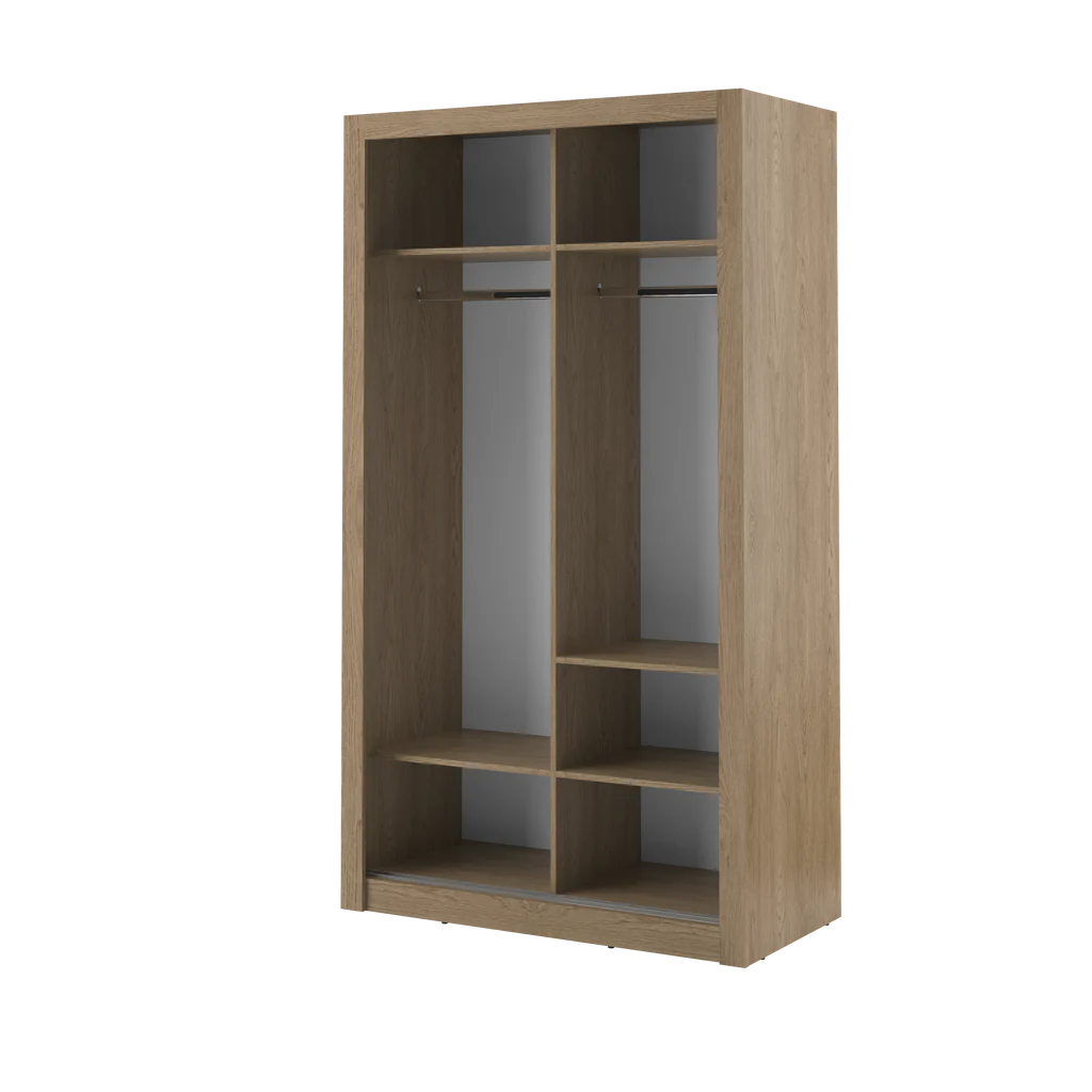 Arti 6 Wardrobe With 2 Sliding Doors In Oak Shetland