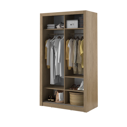 Arti 6 Wardrobe With 2 Sliding Doors In Oak Shetland