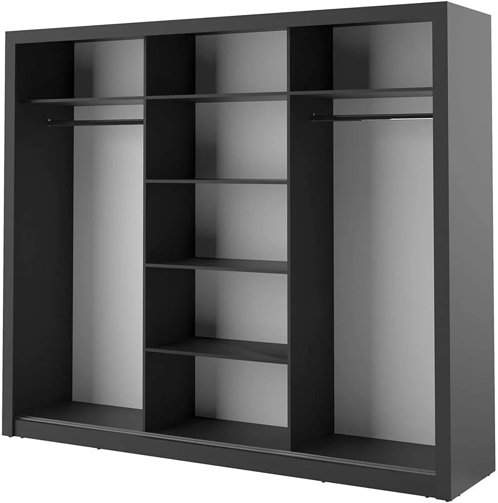 Arti AR-01 Wooden Wardrobe With 3 Sliding Doors In Black Matt