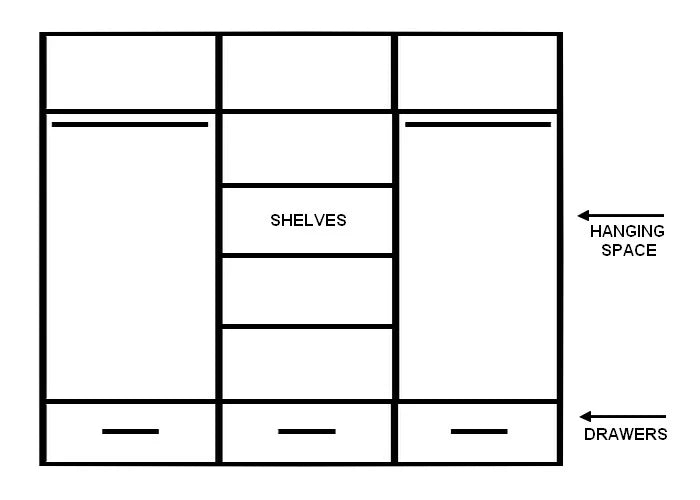 Arti AR-01 Wooden Wardrobe With 3 Sliding Doors In Oak Sterling