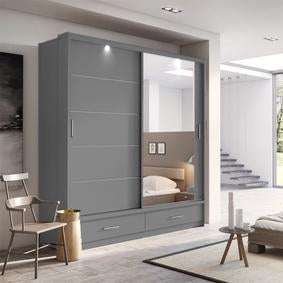 Arti AR-05 Wooden Wardrobe With 2 Sliding Doors In Grey Matt