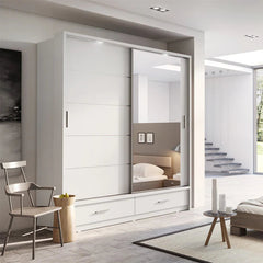 Arti AR-05 Wooden Wardrobe With 2 Sliding Doors In White Matt