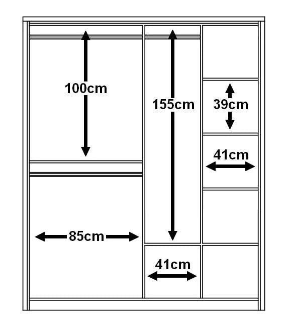 Arti AR-17 Medium Wardrobe With 2 Sliding Doors In Grey Matt