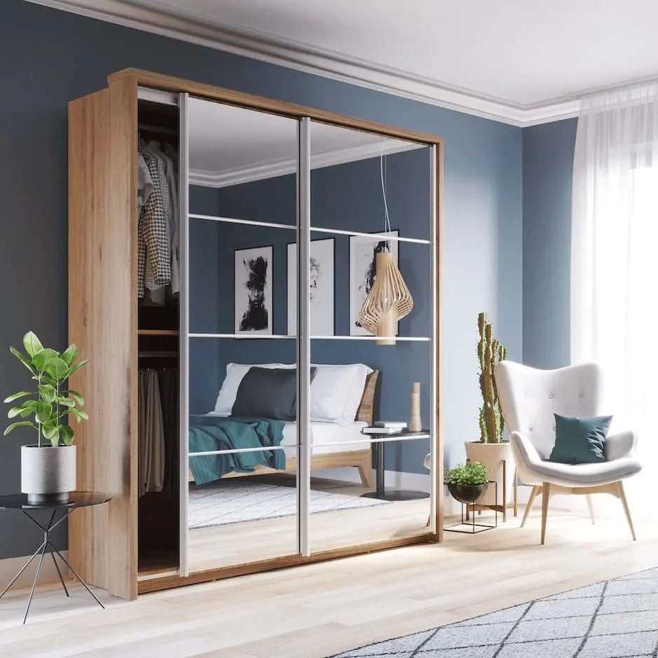 Arti AR-17 Medium Wardrobe With 2 Sliding Doors In Oak Shetlan