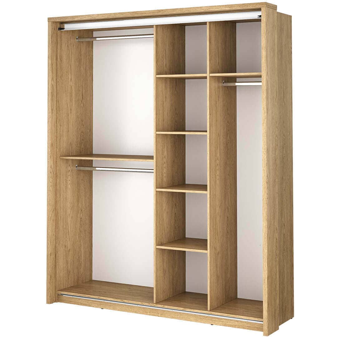 Arti AR-17 Medium Wardrobe With 2 Sliding Doors In Oak Shetlan