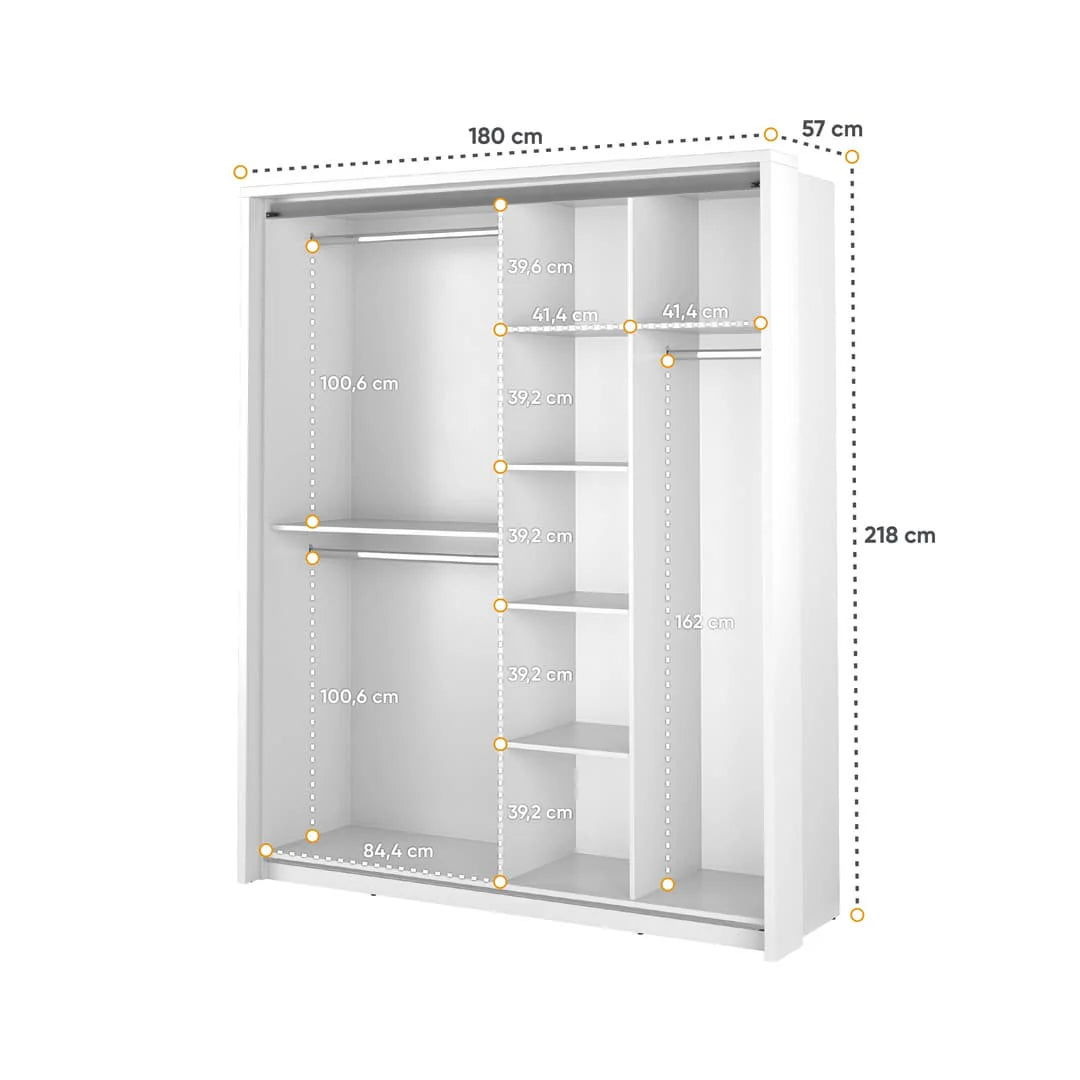 Arti AR-17 Medium Wardrobe With 2 Sliding Doors In White Matt