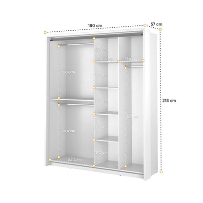 Arti AR-17 Medium Wardrobe With 2 Sliding Doors In White Matt