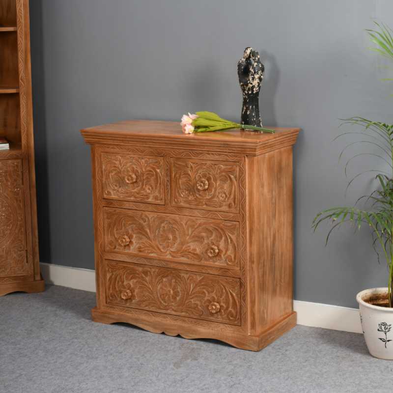 Artwork Mango Wood Chest Of 4 Drawers