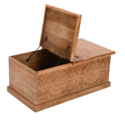 Artwork Mango Wood Coffee Table With Storage
