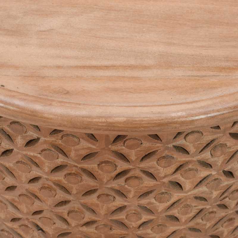 Artwork Mango Wood Round Coffee Table