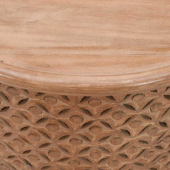 Artwork Mango Wood Round Coffee Table