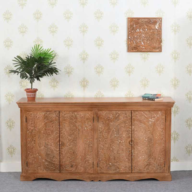 Artwork Mango Wood Sideboard With 4 Doors