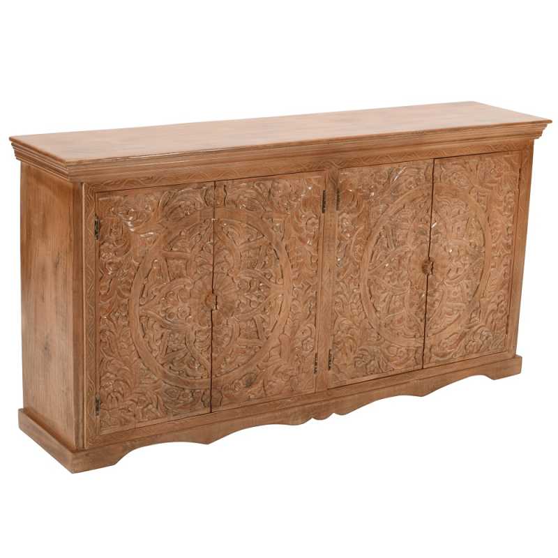 Artwork Mango Wood Sideboard With 4 Doors