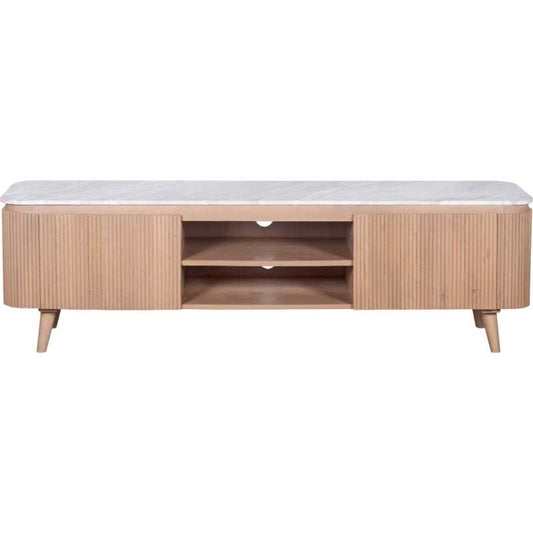 Ashford Natural Marble & Wood Large Tv Stand - 170cm