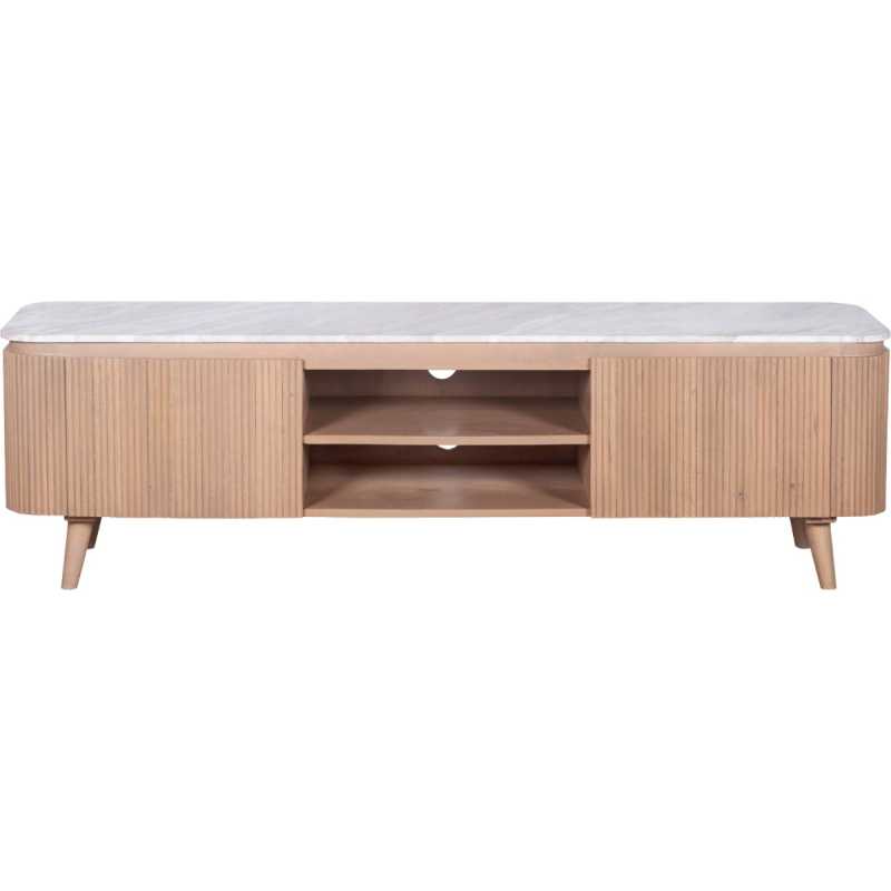 Ashford Natural Marble & Wood Large Tv Stand - 170cm