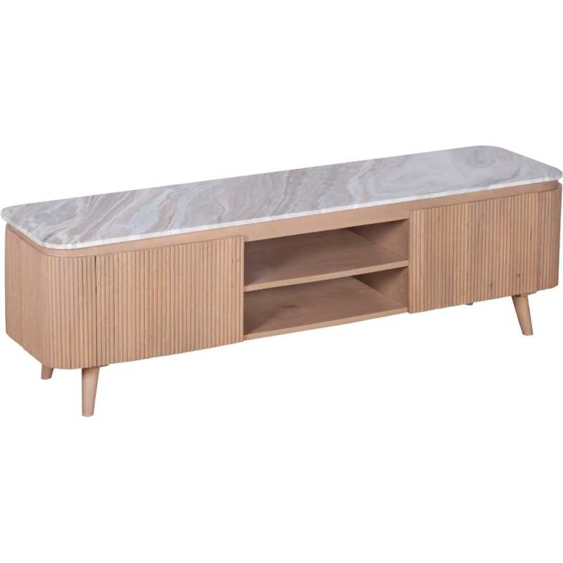 Ashford Natural Marble & Wood Large Tv Stand - 170cm