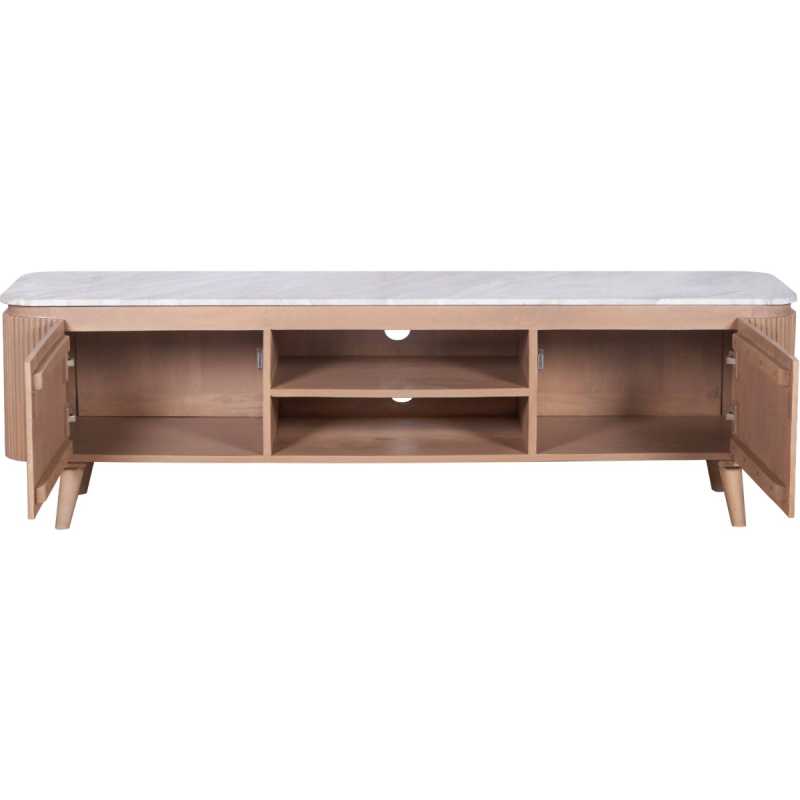 Ashford Natural Marble & Wood Large Tv Stand - 170cm