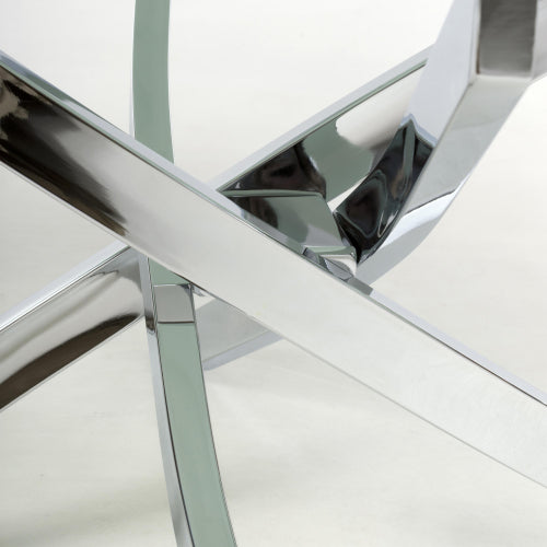 Astoria Coffee Table In White Marble Effect With Chrome Legs
