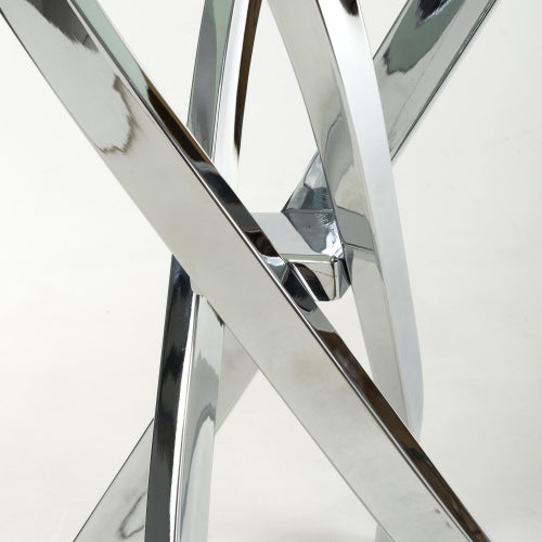 Astoria Console Table In White Marble Effect With Chrome Legs