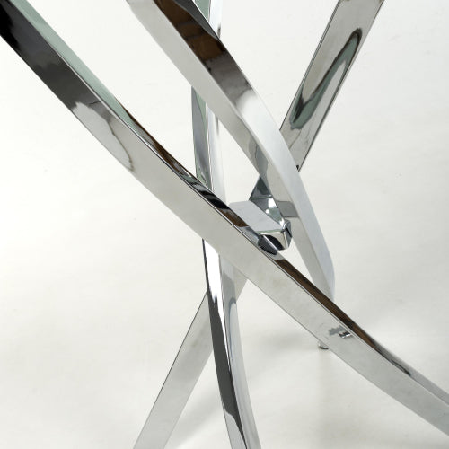 Astoria Console Table In White Marble Effect With Chrome Legs