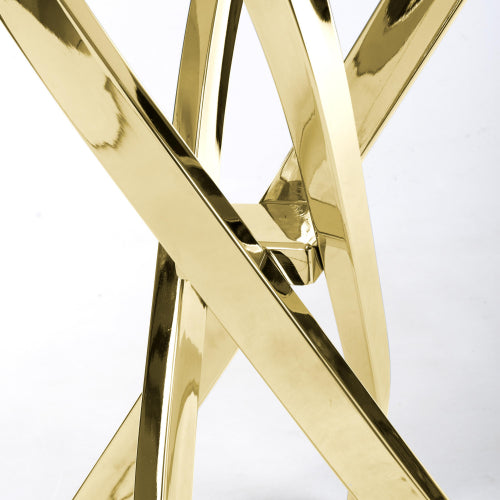 Astoria Console Table In White Marble Effect With Gold Legs