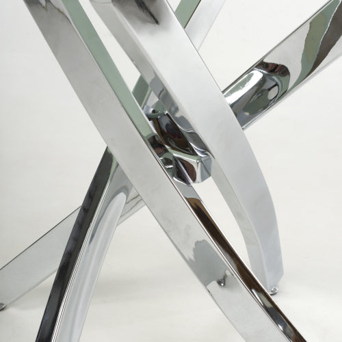 Astoria Side Table Square In White Marble Effect With Chrome Legs