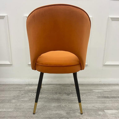 Astra Rust Velvet Dining Chairs in Pair