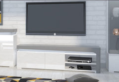 Athens Grey And White Gloss TV Stand