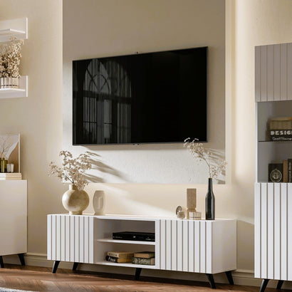 Atlantis Large TV Stand In Matt White