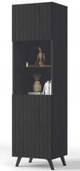 Atlantis Tall Display Cabinet In Matt Black
