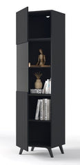Atlantis Tall Display Cabinet In Matt Black