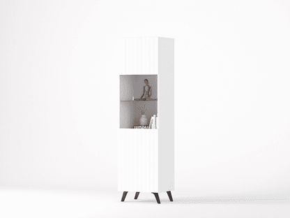Atlantis Tall Display Cabinet In Matt White