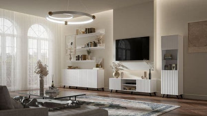 Atlantis Tall Display Cabinet In Matt White