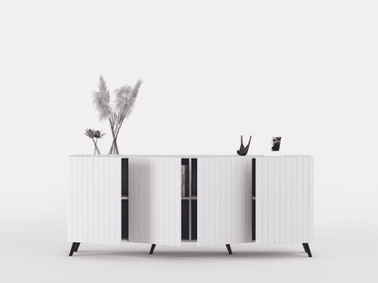 Atlantis Wide Sideboard With 4 Doors In Matt White