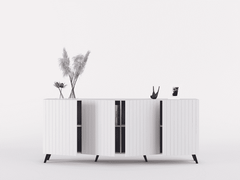 Atlantis Wide Sideboard With 4 Doors In Matt White
