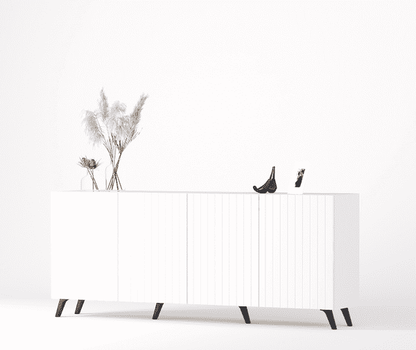 Atlantis Wide Sideboard With 4 Doors In Matt White