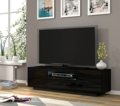 Aura Floating TV Stand in Black Gloss 150cm